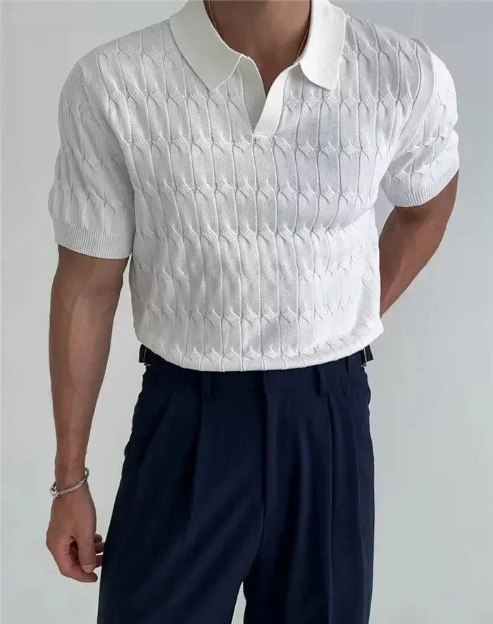 Slim Fit Polo Shirt Street-Wave Unisex Breathable Knit