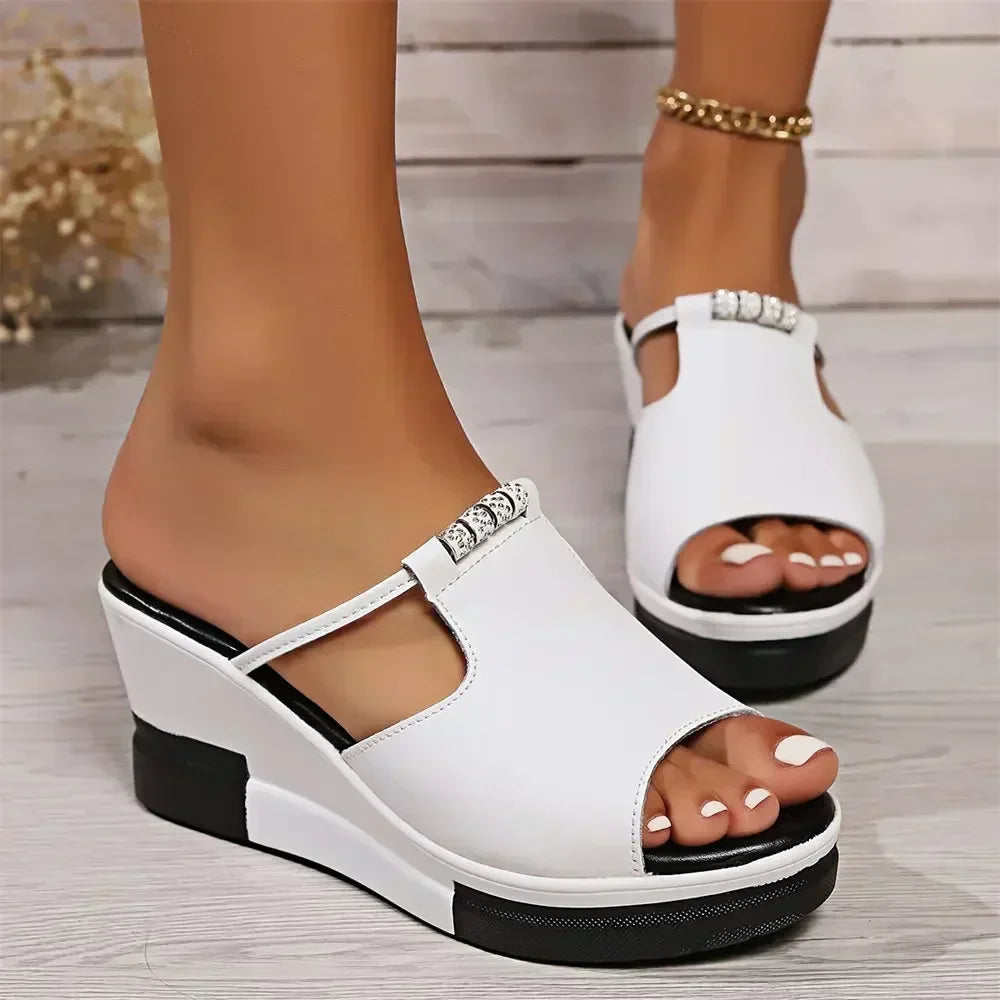 Women's Cushioned Wedge Sandals with Arch Support and Adjustable Straps