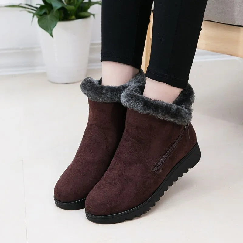 Streetwave Plush Winter Boots For Women Warm Fur Lined Non Slip Sole Cozy Comfort