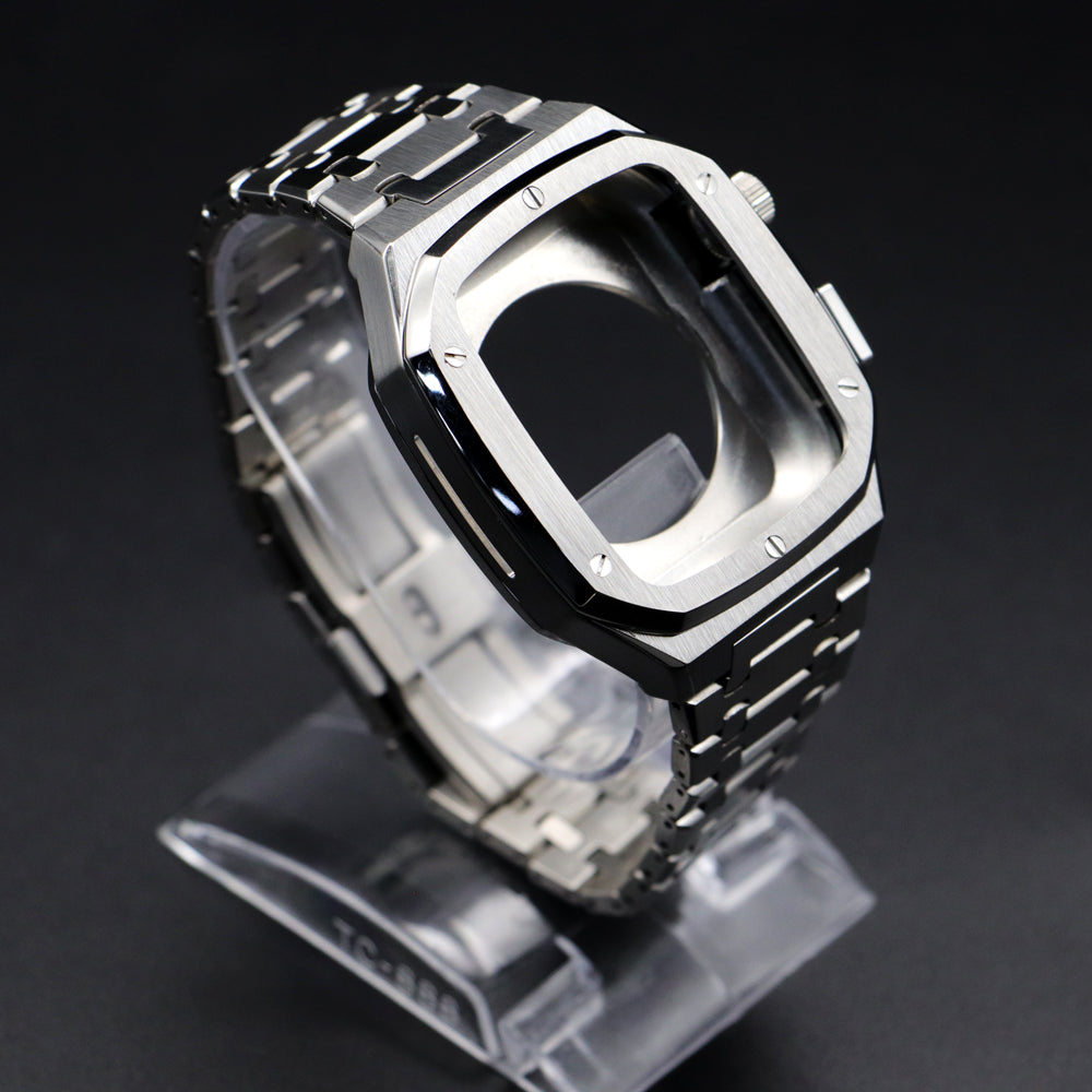 Street-Wave Sentinel Apple Watch Band Stainless Steel Polished Strap Fits All Models Easy Five Minute Installation