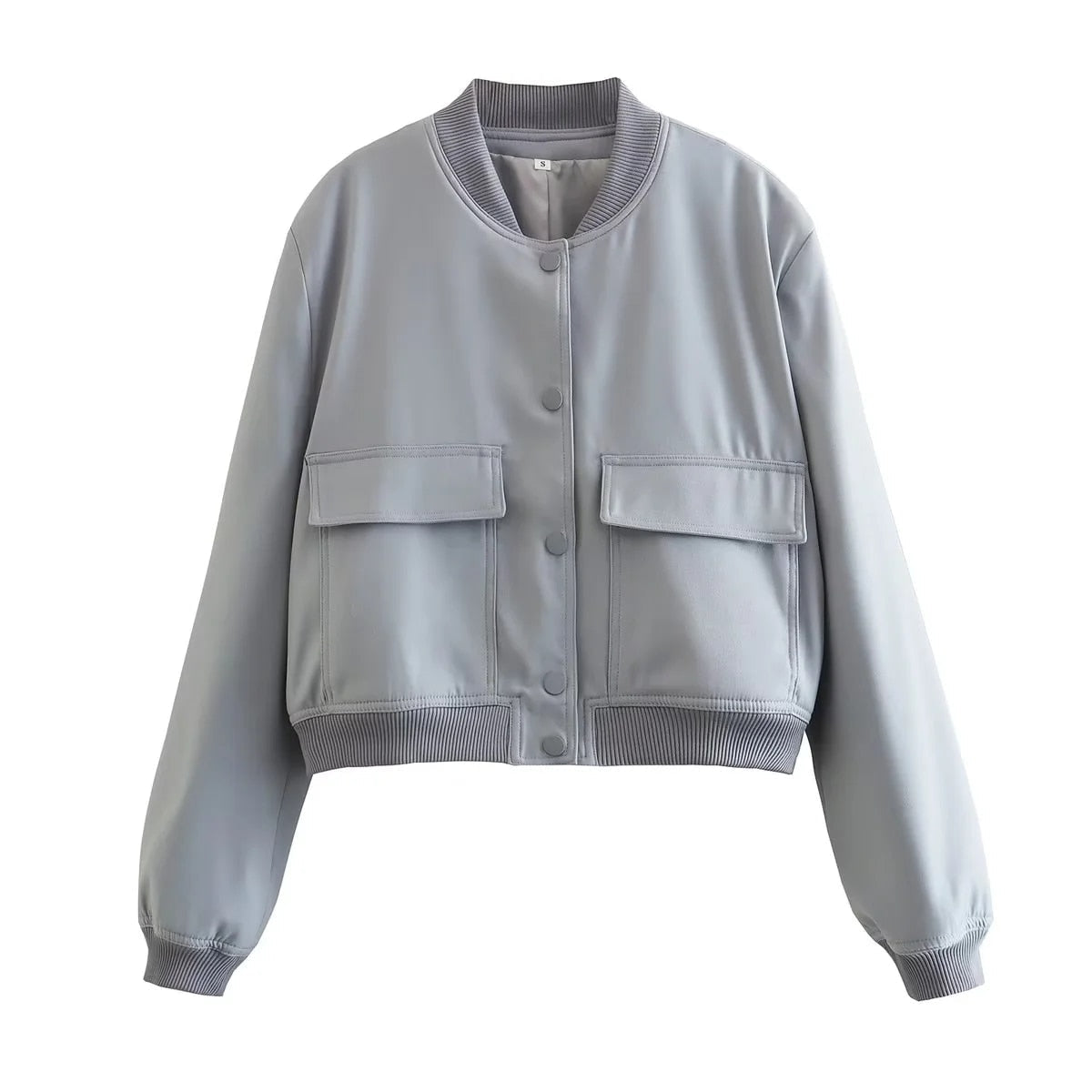 Street-wave Bomber Jacket With Zipper Detail For Women Modern Classic Streetwear