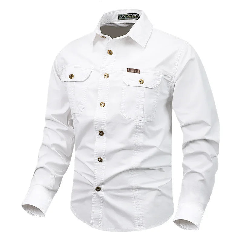 Street-Wave Gabriel Men's Outdoor Utility Shirt With Durable Fabric And Pockets