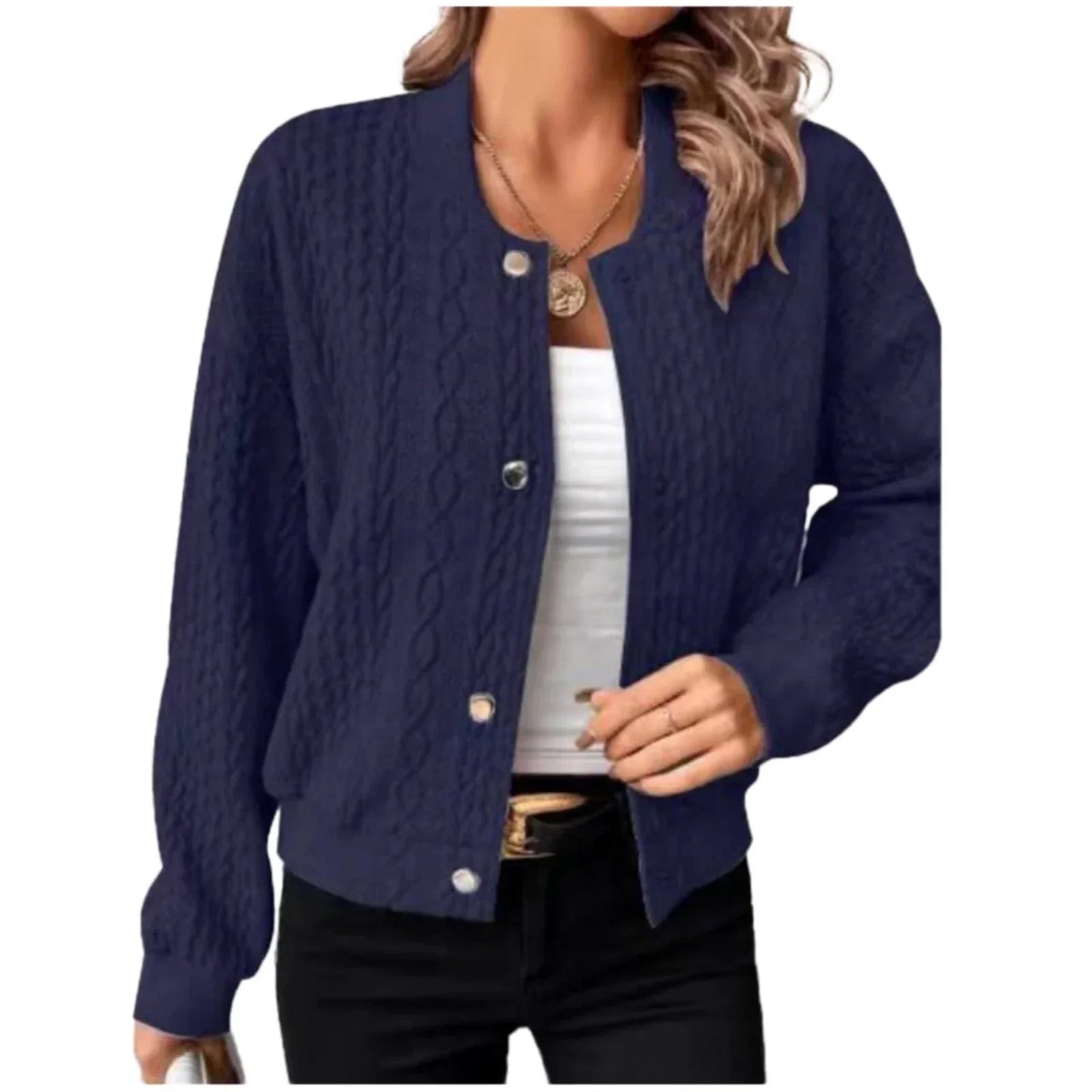 Street-wave Buttoned Knit Vest for Women - Cozy Cable Knit Warmth and Versatile Layering