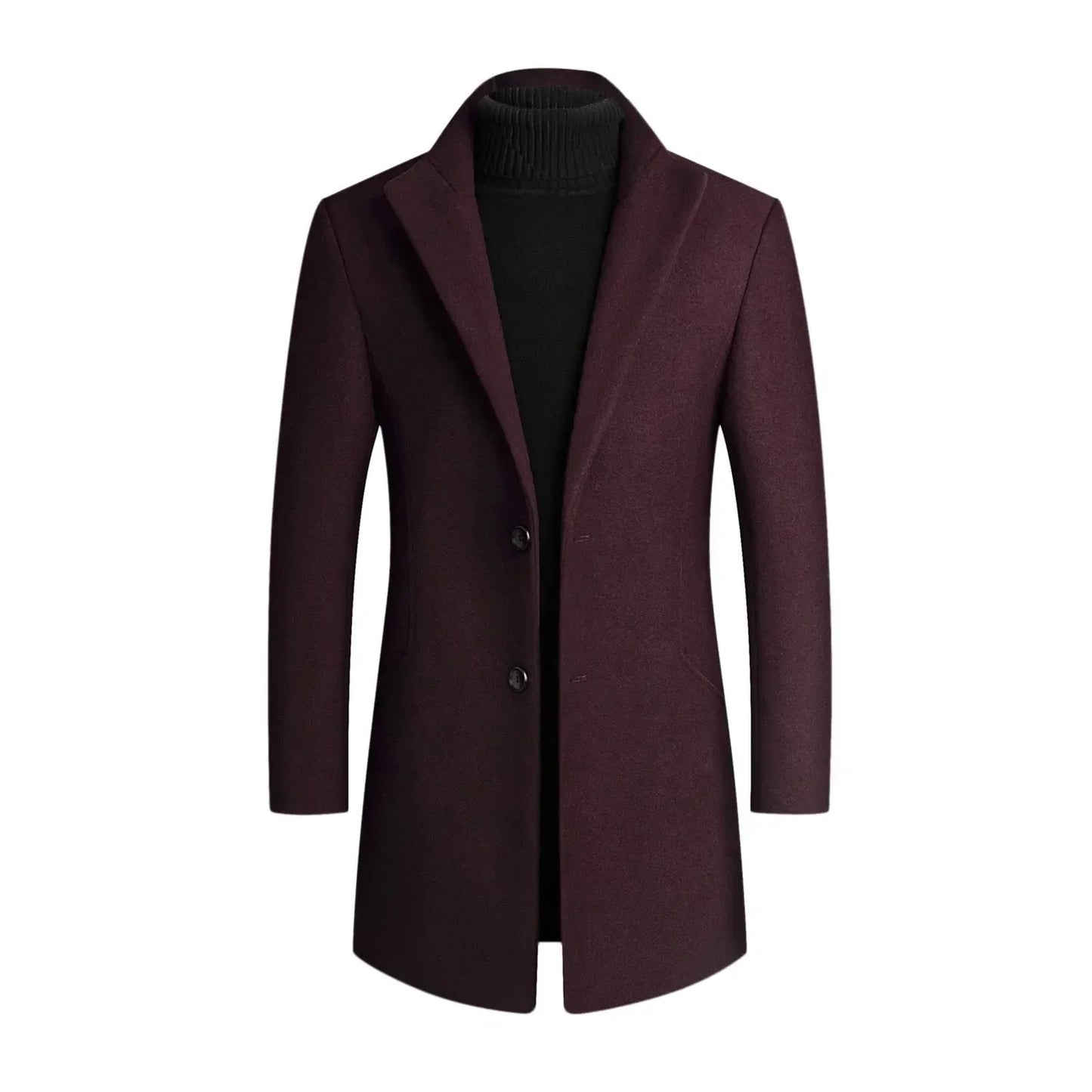 Streetwave Traditional Wool Coat for Men Windproof Warmth All Weather Dry Comfort