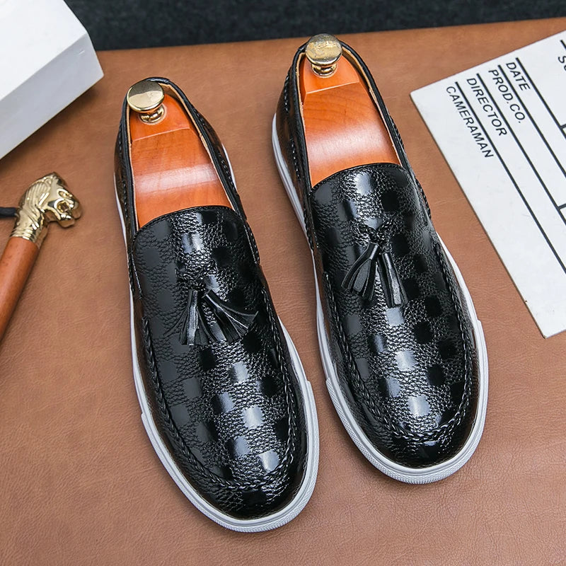 UrbanClassics Snakeskin Loafers For Men Retro Slip-On Comfort Premium Leather Look Everyday Casual Style