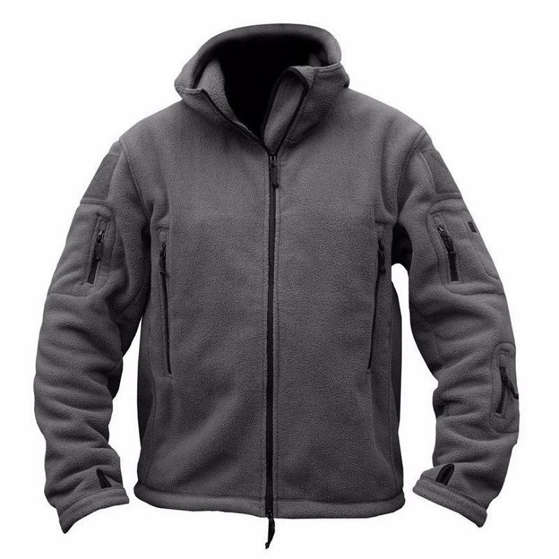 Street Wave Tactical Fleece Jacket With Hood For Outdoors
