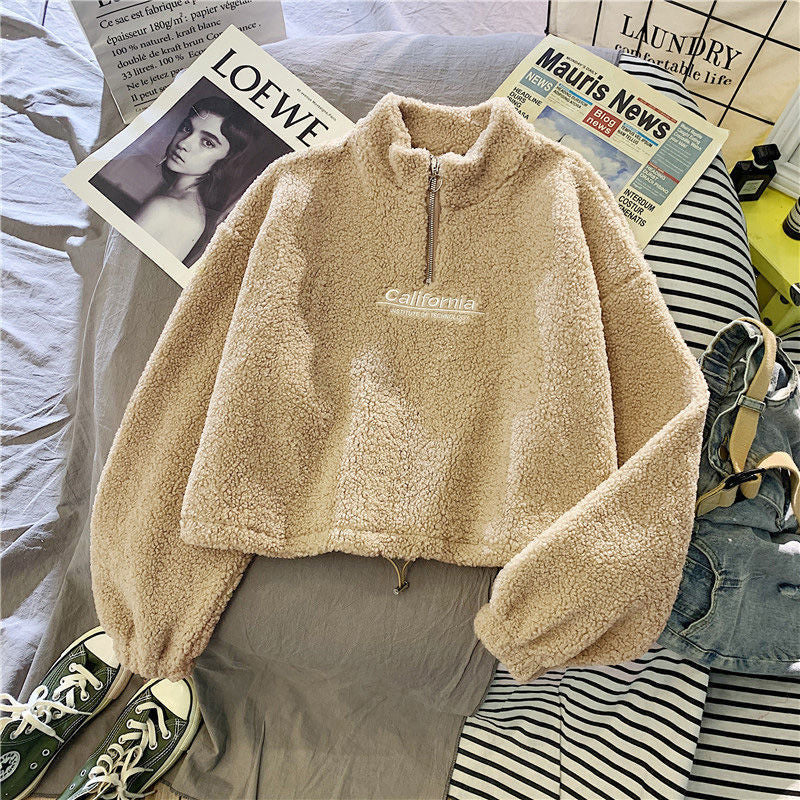 Street-Wave Women's Plush Sherpa Fleece Zip Pullover Warm Cozy Everyday Must-Have For Cold Weather