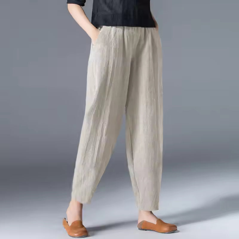 Women's Summer Trousers with Lightweight Fabric and Breathable Design