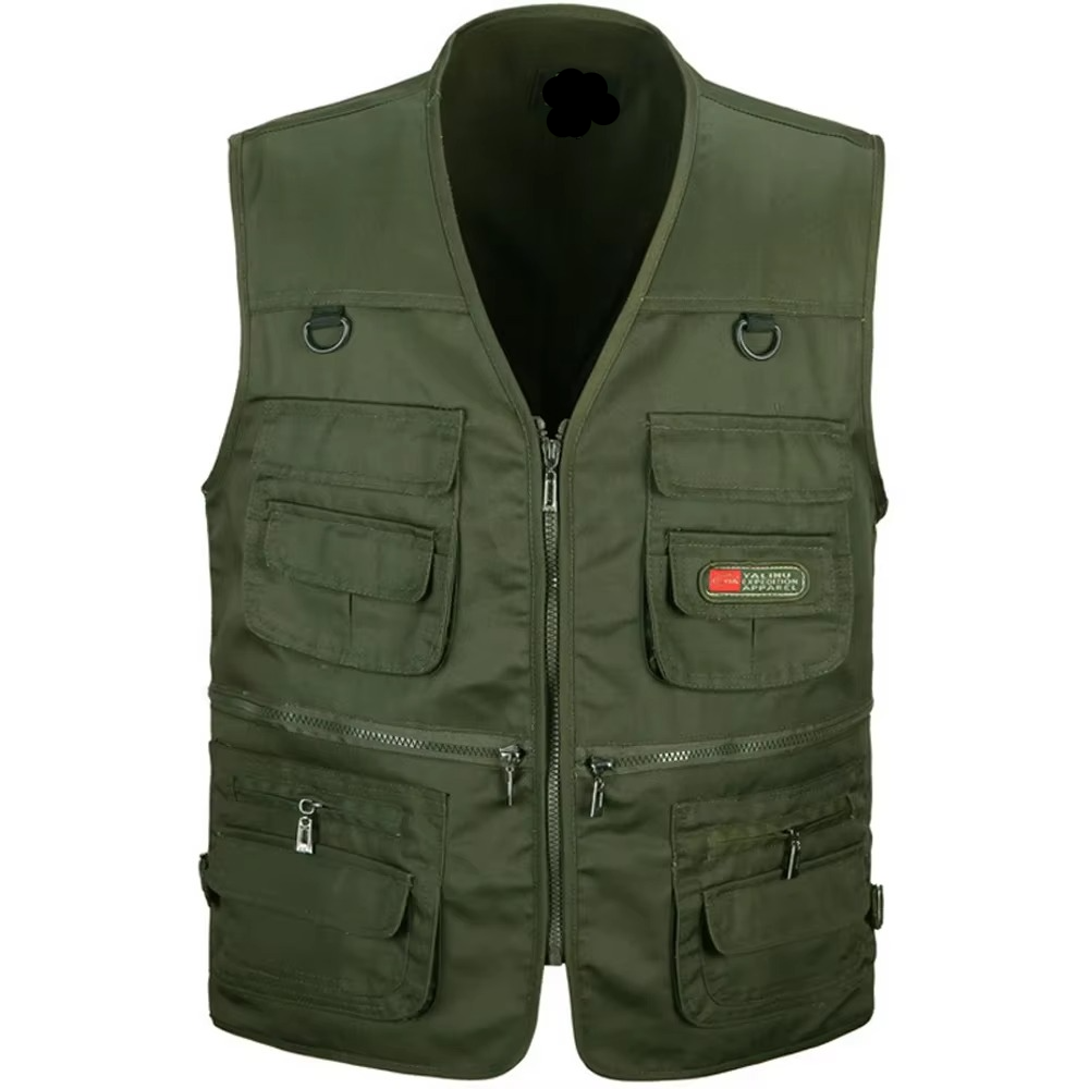 Street-Wave Men's Outdoor Multi Pocket Lightweight Vest For Hiking And Fishing With Zippered Pouches And Cargo Pockets
