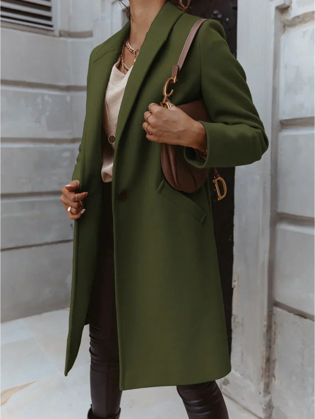 Street-Wave Alexis Women's Double-Breasted Long Coat Warmth and Style