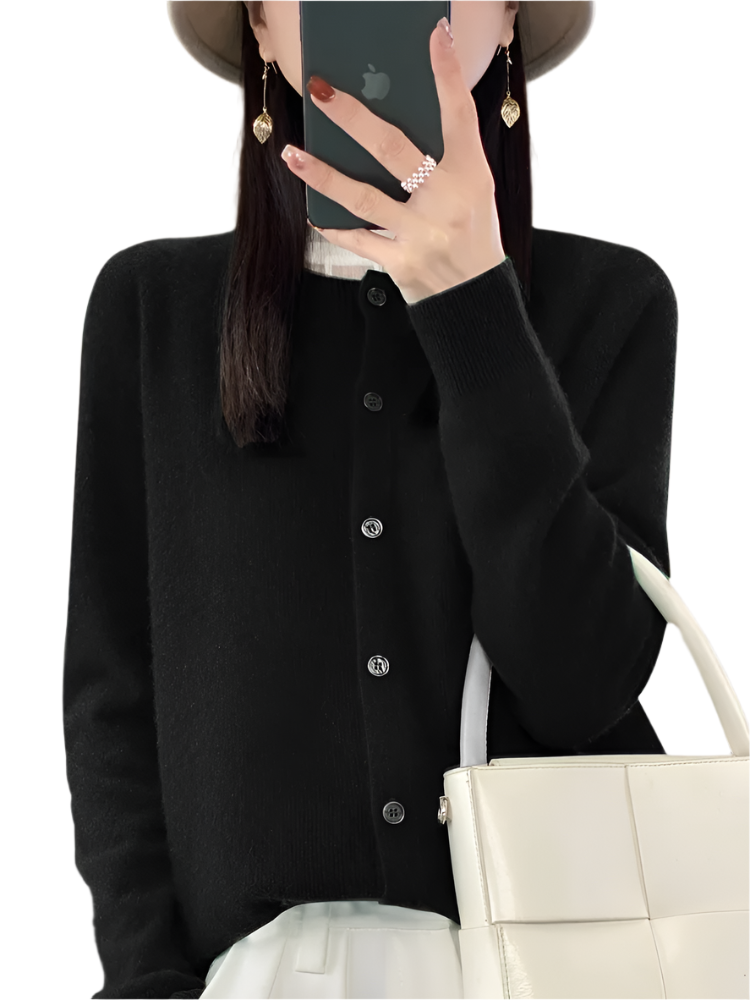 Street-Wave Women Knit Cardigan Jacket Warm Cozy Premium Materials Button Front Winter Essential