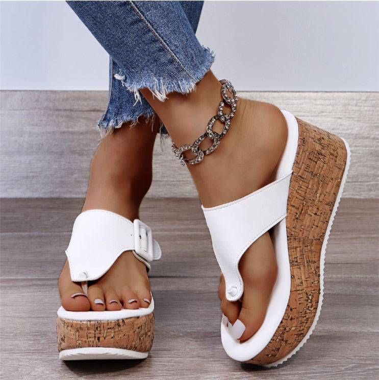 Nicola Platform Sandals For Women Thick Sole And Wedge Heel By Street Wave All Day Comfort