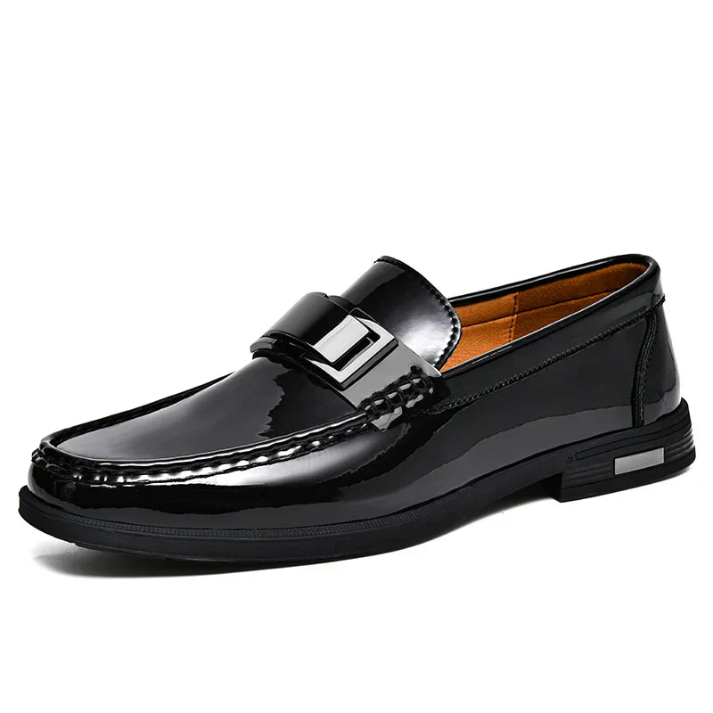 Streetwave Mens Leather Loafers With Sleek Buckle Elegant Comfort For Modern Gentleman