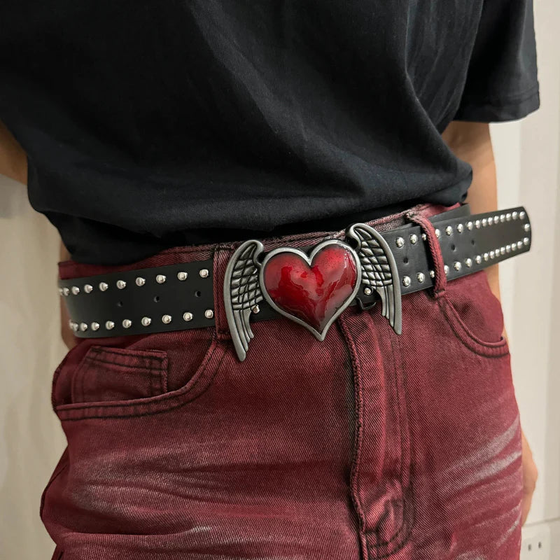 Street-Wave Vixen Vice Studded Belt Denim With Bold Metal Studs Adjustable Fit Waist 28 To 36