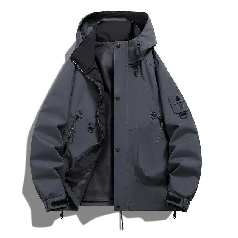 Street-Wave Hooded Ski Jacket Weatherproof Unisex Long Sleeve For Outdoor Adventurers