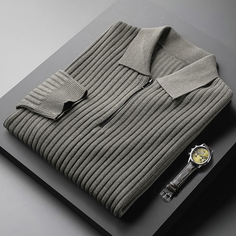 Street Wave Premium Men Polo Collar Knit Sweater Soft Cozy Comfort For Work And Leisure