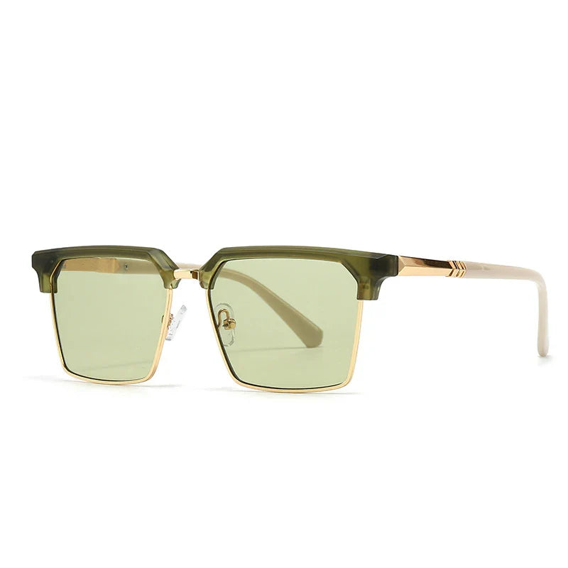 Street-Wave Verve Retro Gradient Sunglasses With Gold Tone Accents UV400 Protection Unisex Square Frames