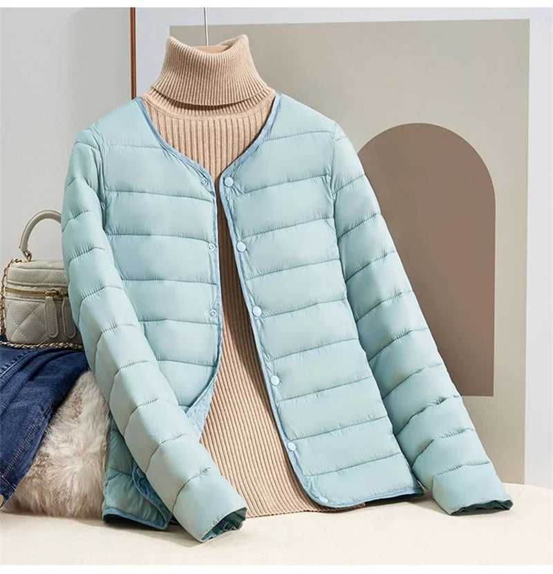 Street-wave Lightweight Down Jacket for Women Slim Fit Warmth Without Bulk Ideal for Transitional Weather Comfort