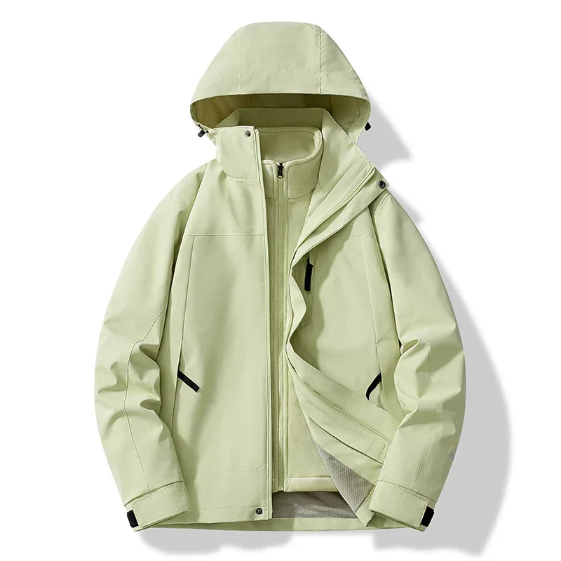 Street-wave Women's Ski Jacket With Hood Two-Tone Design For Outdoor Enthusiasts