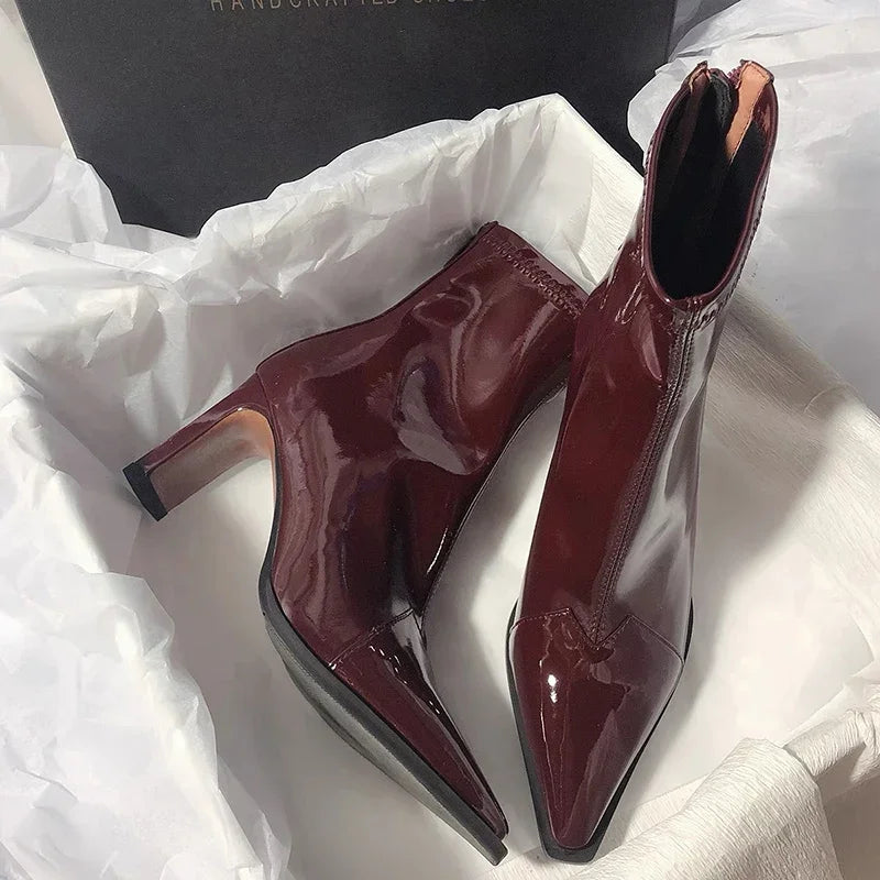Street-wave Ankle Boots With Chunky Block Heel Chic Modern For Trendsetters Daily Wear