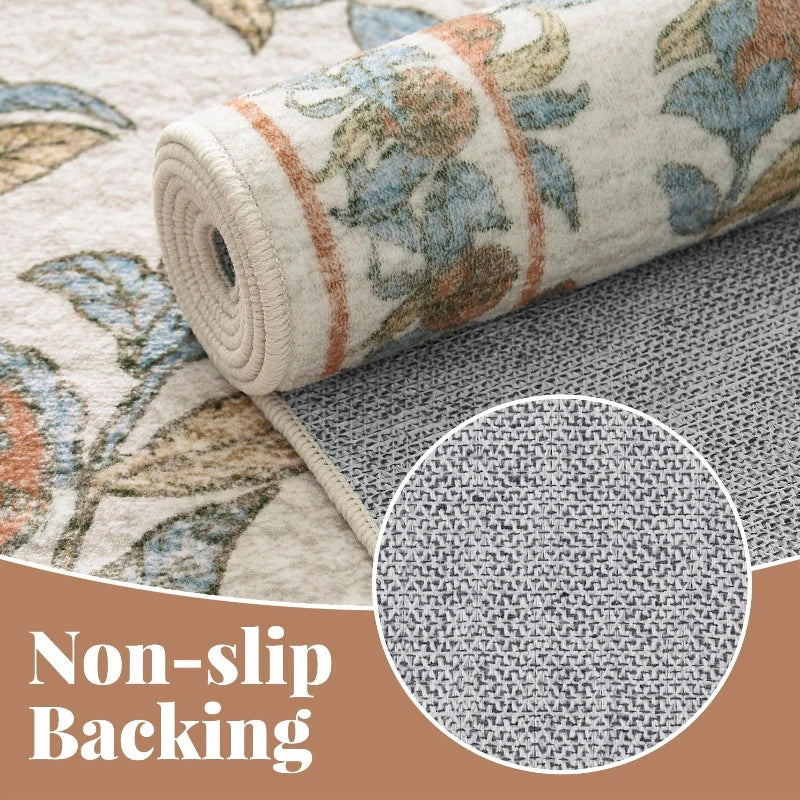 Eprolo Pink Vintage Nordic Style Rug Washable Non Slip