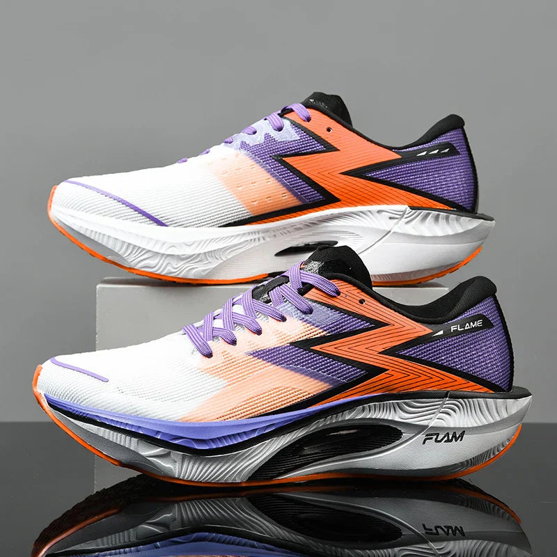 Street-Wave Xcelerate V2 Running Sneakers With Carbon Plating Lightweight Moisture Wicking Mesh And Shock Absorbing Sole