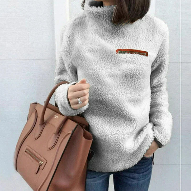 Street-wave Silvija Women's Cozy Fleece Winter Pullover For Elegant Versatile Comfort And Warmth