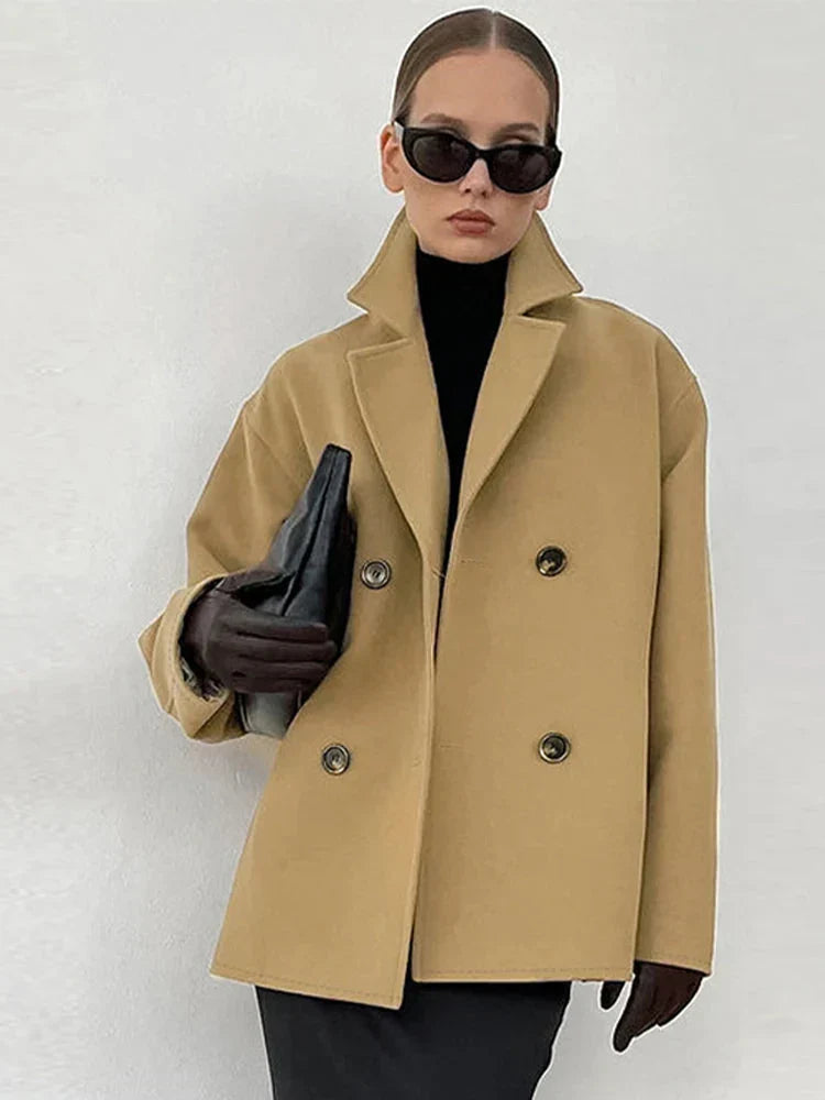 Camel Coat For Women Street Wave Double Layer Tailored Winter Coat Chic Versatile Everyday Elegance