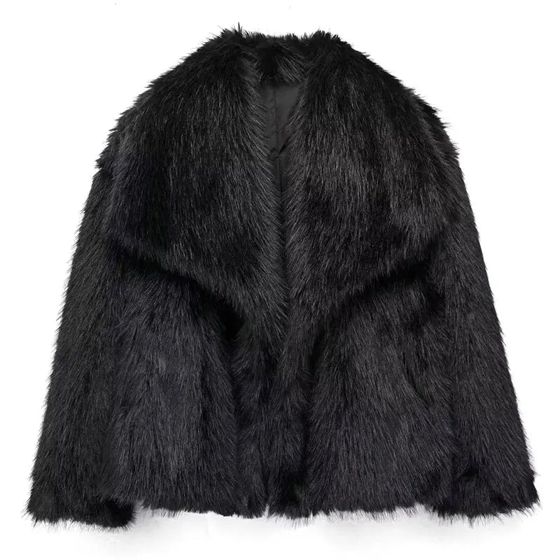 Street-Wave Faux Fur Cardigan For Women Cozy Luxe Warmth Chic Everyday Outerwear
