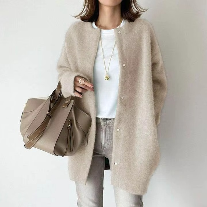 Autumn Vintage Single Breasted Knit Cardigan for Women