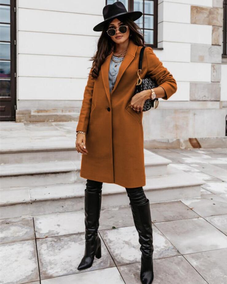 Street-Wave Alexis Women's Double-Breasted Long Coat Warmth and Style