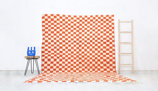 Sekkura Moroccan Checkered Rug 7'7" x 9'6" - Street-Wave