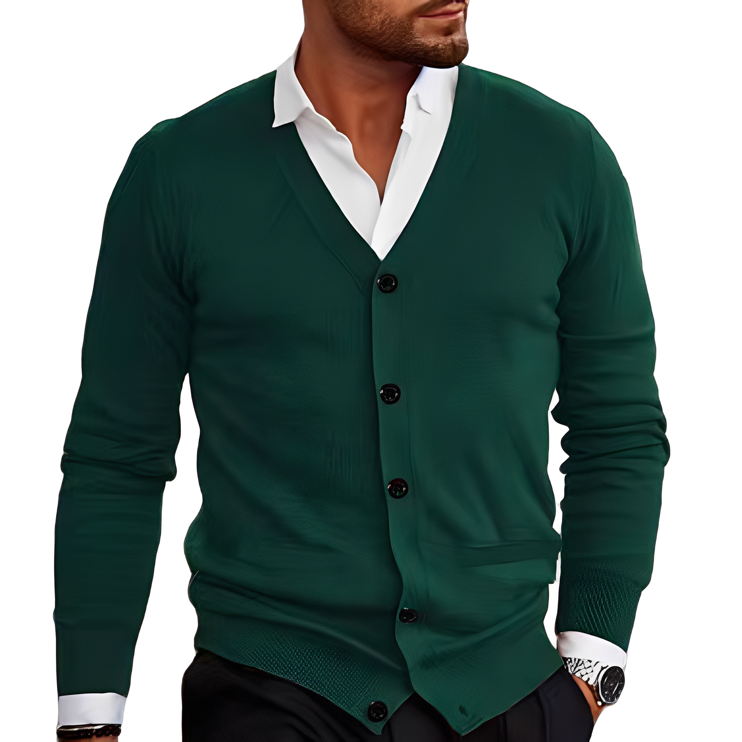 Streetwave Cotton Cardigan For Men With Button Front Cozy Knit Versatile For Casual Office