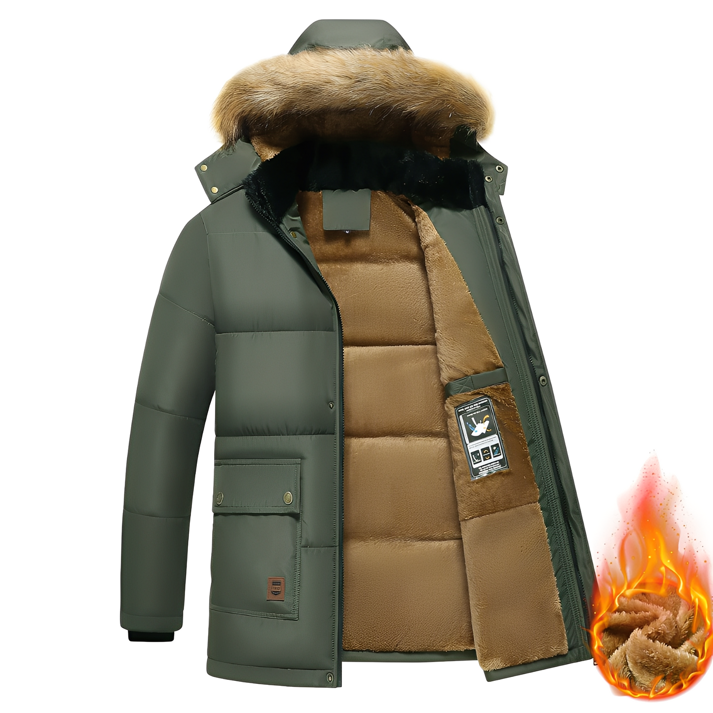 Street Wave Warm Parka With Removable Hood For Men Comfortable All Weather Winter Coat