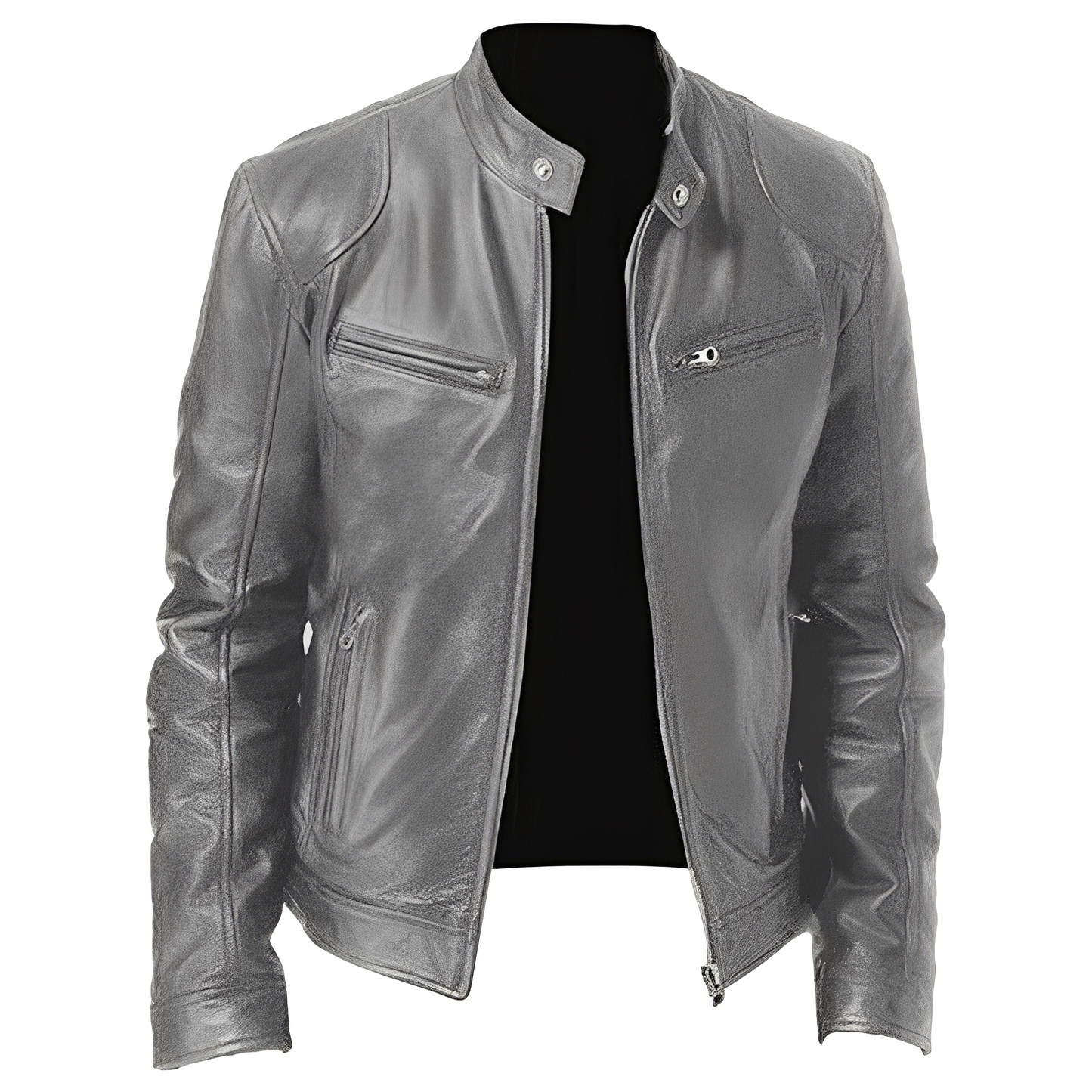 Street-Wave Mens PU Leather Jacket Slim Fit Modern Design for Everyday Urban Wear