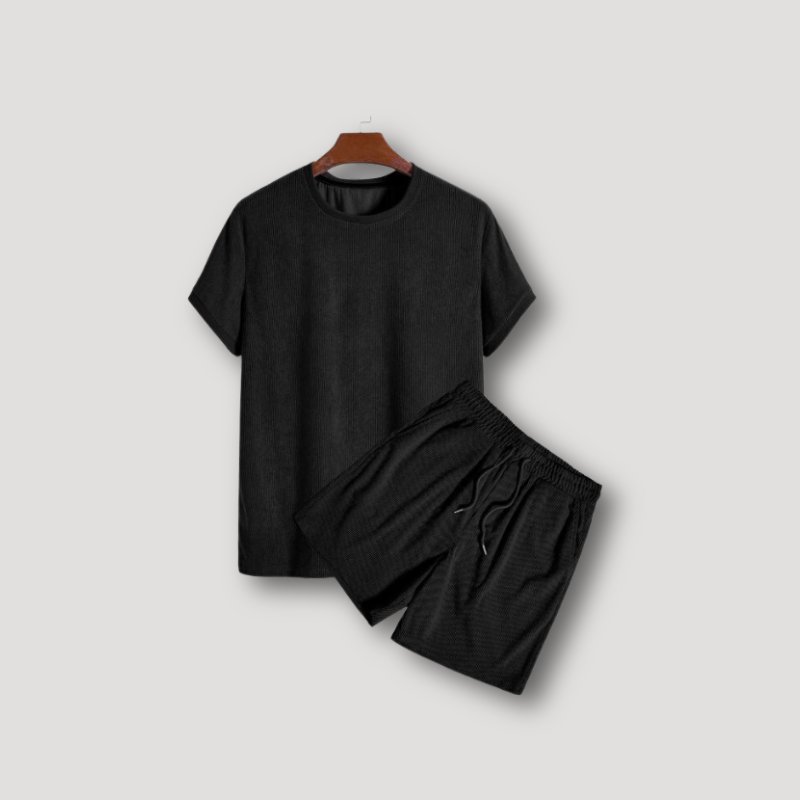 Eddo Summer Crew Neck Short Sleeve Shirt And Shorts Set For Men Lightweight Breathable Comfort
