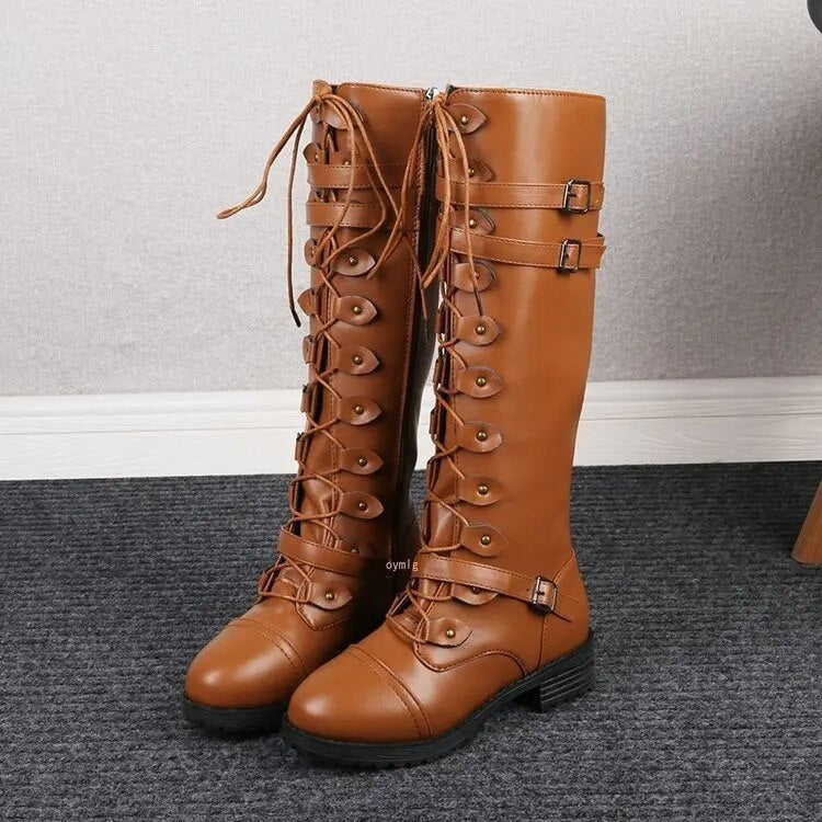 Street-wave Retro Lace Up Boots For Women Steampunk Style With All Day Comfort In Stock