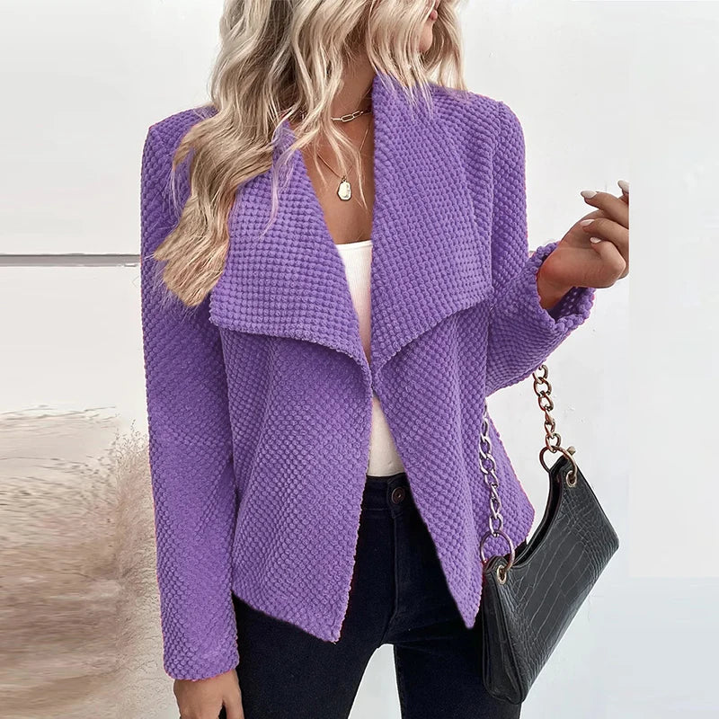 Street Wave Structured Blazer With Large Lapel Pink For Women Elegant Modern And Versatile