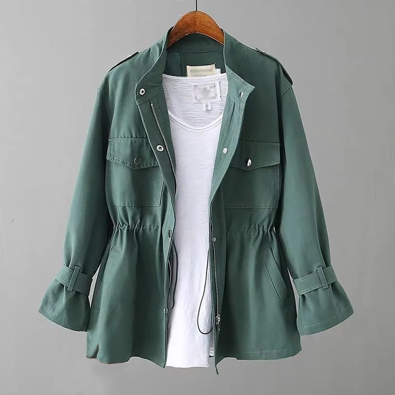 Street-wave Women's Solid Color Drawstring Jacket With Pockets Cozy Durable All-Season Everyday Wear