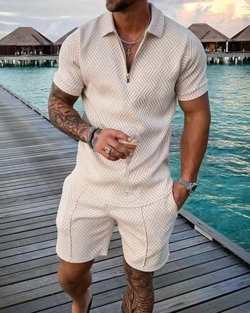 Street-Wave Men's Summer Hawaiian Polo and Shorts Set 3D Printed Streetwear Outfit