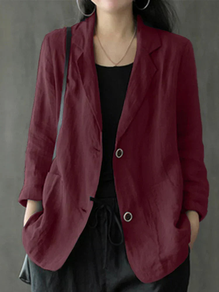 Street-wave Women's Casual Button Front Blazer Jacket Premium Style Versatile Comfort For Everyday