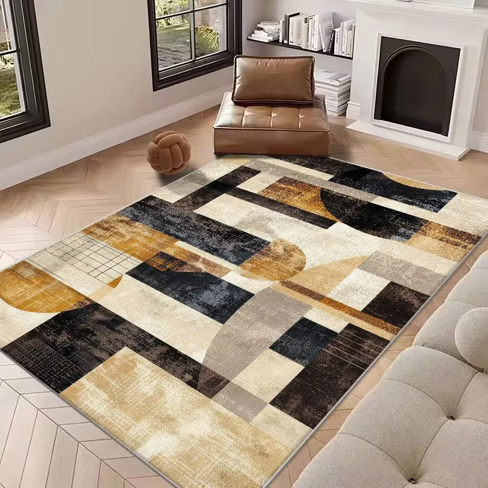 Eprolo Abstract Modern Large Living Room Rug Non Slip Washable For Home