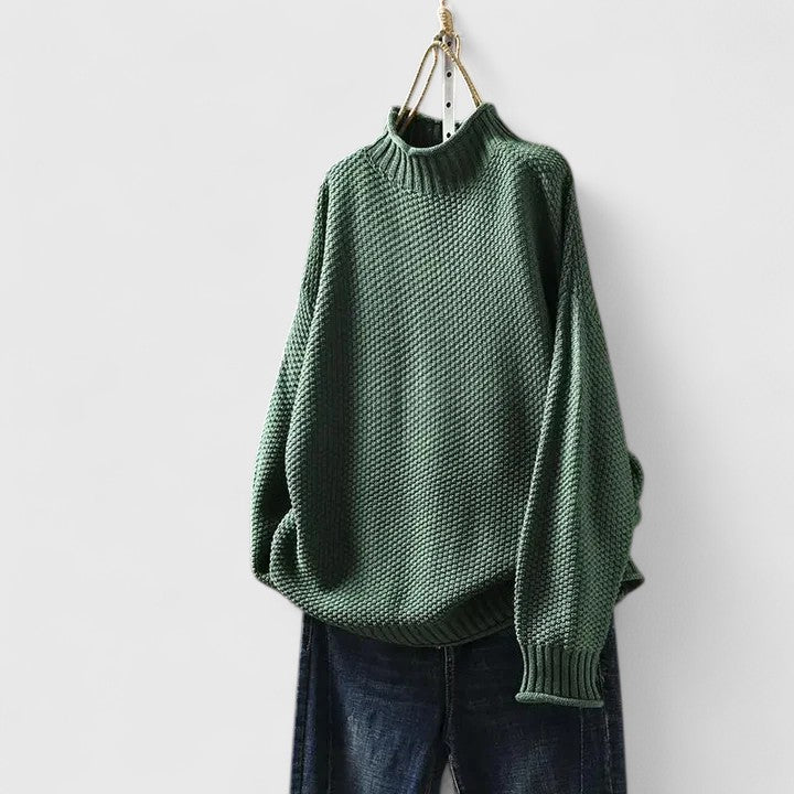 Women's Knit Sweater with Relaxed Fit and Soft Texture