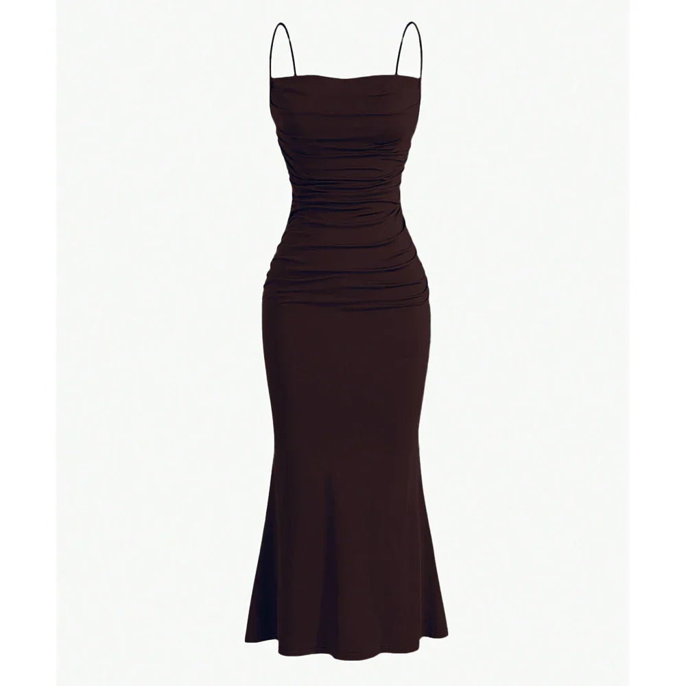Street Wave Anna Draped Maxi Dress With Flattering Stretch For Petite Women