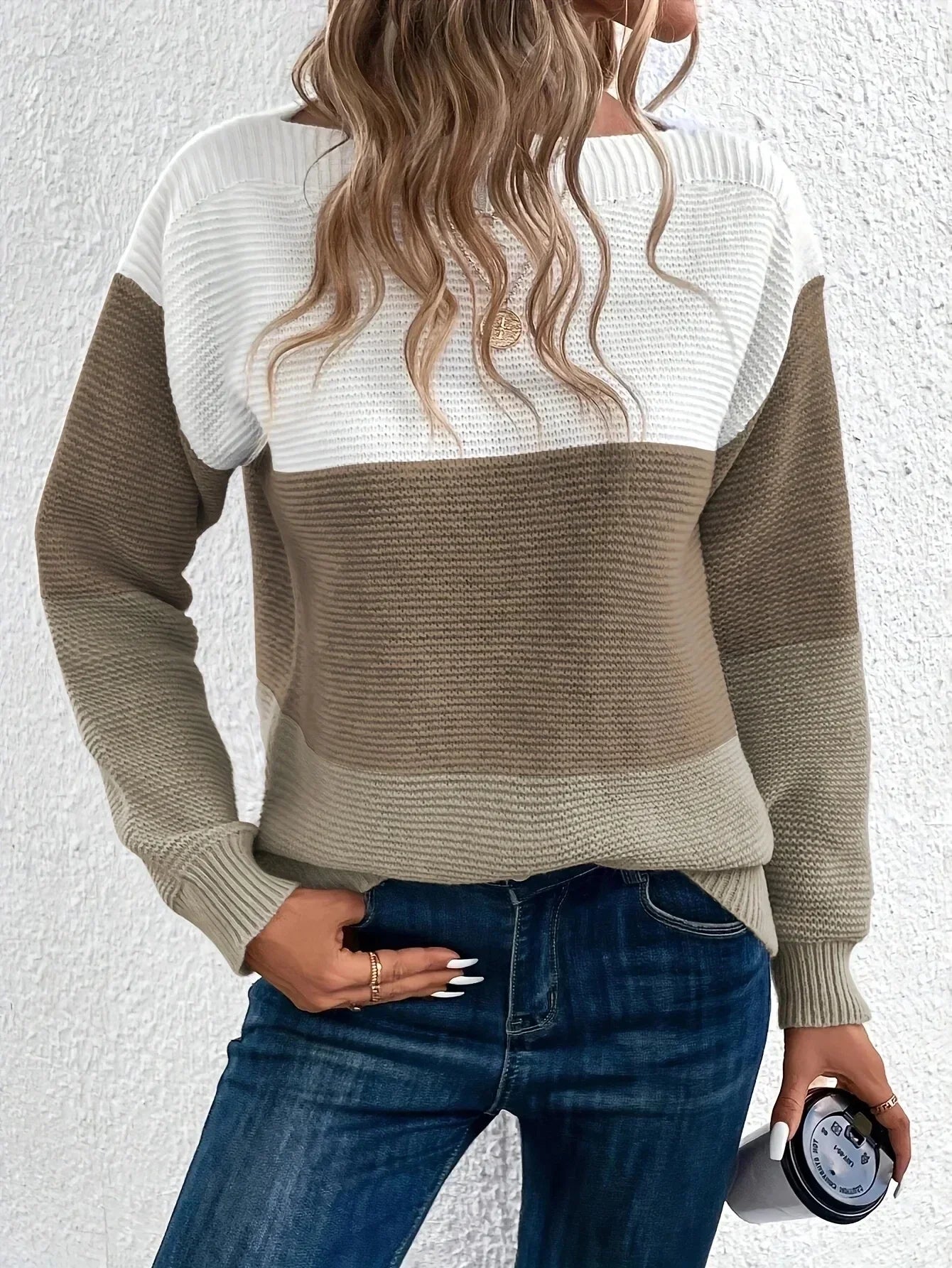 Cashmere Turtleneck Sweater Fiona Color Block Street Wave For Women Warmth Style