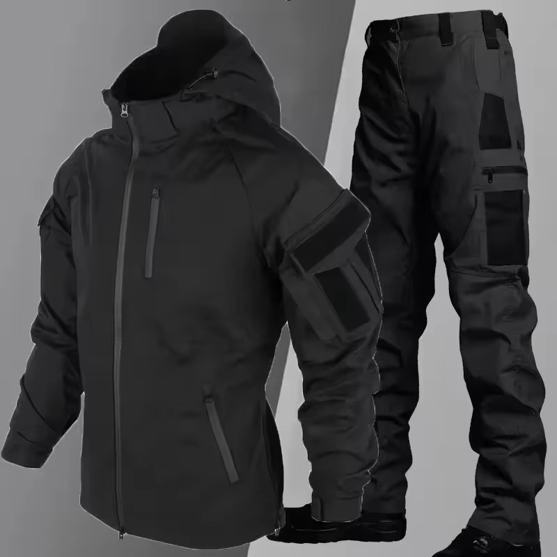 Men's Tactical Waterproof Combat Training Suit Outdoor Multi-Pocket Wear-Resistant Set by Street-Wave