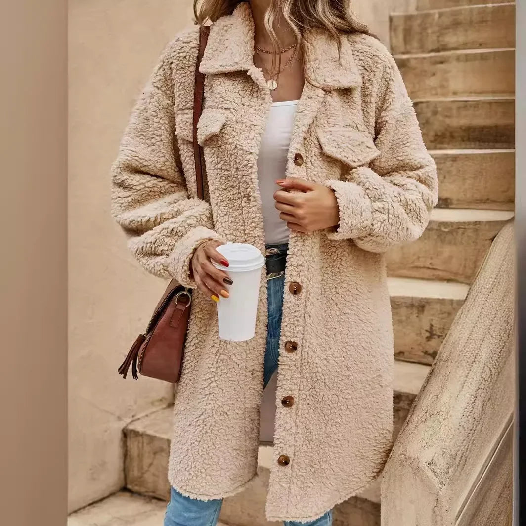 Street-Wave Teddy Fleece Coat For Women Thick Warm Winter Jacket With Cozy Comfort