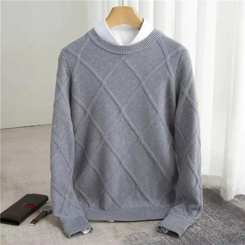 Street-Wave Mens Classic Cashmere Crewneck Sweater For Warmth And Timeless Style Everyday Cozy