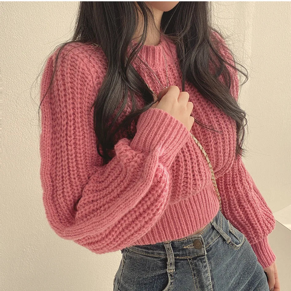 Street-Wave Women Winter Knit Pullover Cozy Elegant Long Sleeve Sweater for Casual and Dressy Occasions