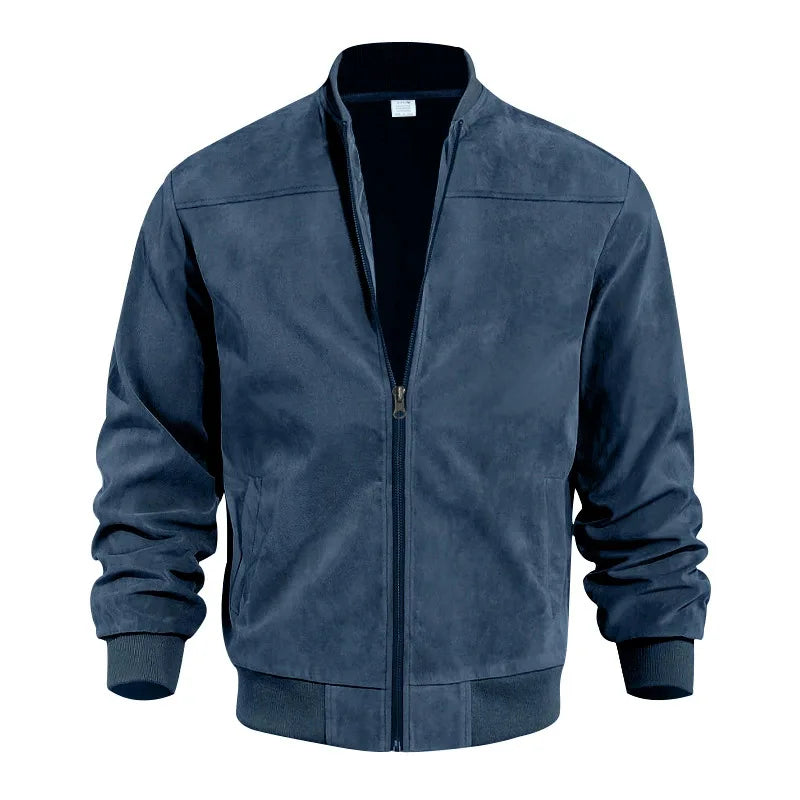 Street-Wave Noah Suede Bomber Jacket Men Premium Texture
